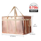 Bodaon 2-Pack Insulated Pizza Delivery Bags, XXX-Large Commercial Food Delivery Insulation Bag for Hot/Cold Food, Large Capacity Reusable Warming Bag, Gold