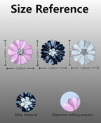 Bling Flower Air Freshener Vent Clips Car Accessories, 6Pcs Rhinestone Sparkly Air Vent Clips for Fresheners Car Decoration, Airs Freshener Vents Clip for Women Gifts