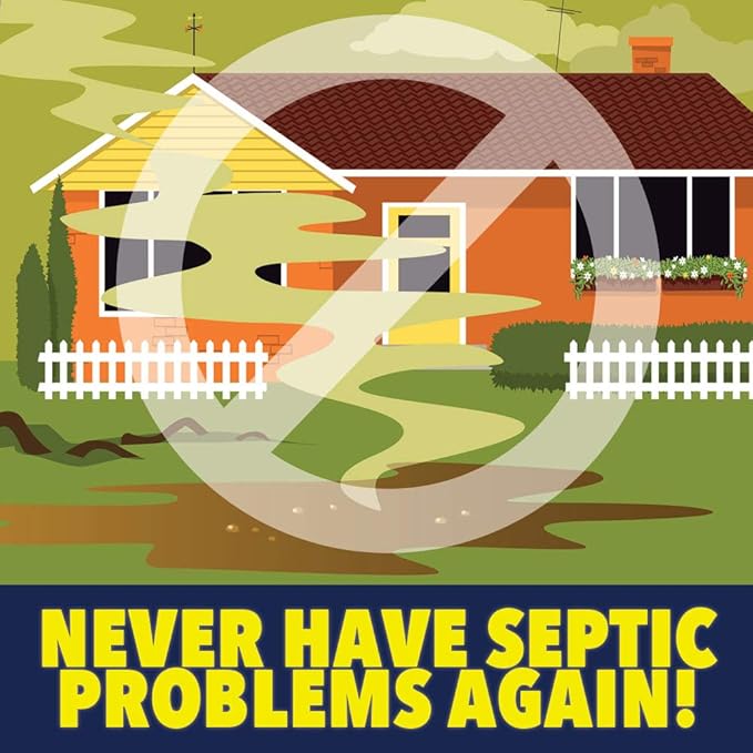 One Flush Septic Tank Treatment Packets - 6 Month Supply of Dissolvable Septic Tank Treatment Packets - Use Septic Treatment Enzymes Packets Monthly to Prevent Expensive Septic System Backups, 6 Count