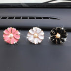 2 Pieces Daisy Flower Air Vent Clip Cute Car Air Freshener Clip Bling Pearl Car Air Outlet Decorations Charm Car Inter Decor Accessories for Girls Women