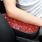 SAVORI Bling Car Armrest Cover Diamond Rhinestone Auto Center Console Cover Protector Arm Rest Cushion Pads Universal Bling Car Accessories for Women Girl Cute Vehicle Interior Decor (Red)
