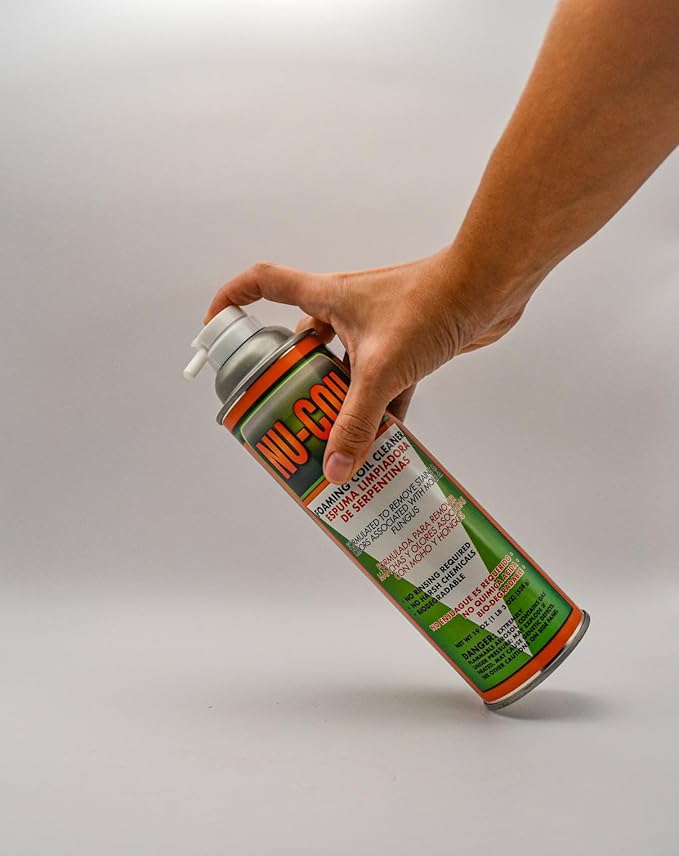 Nu-Coil Foaming Coil Cleaner - Coil Cleaner for Air Conditioning Unit Maintenance and Cleaning - White, Bio-Enzymatic, Non-Flammable, Acid Free
