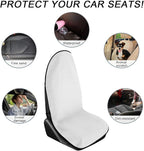 2PCS Car Towel Seat Cover, Waterproof Sweating Non-Slip Premium Soft Towel Carseat Protector, Universal Machine Washable Car Truck SUV Front Seat Cover for Gym Workout Beach Hiking (White)