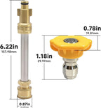 Pressure Washer Adapter with 1/4" Quick Connect and 5 Nozzles, 6" Metal Adapter Replacement Compatible with Ryobi, Dewalt, Husky, Portland, Harbor Freight, Up to 3000 PSI