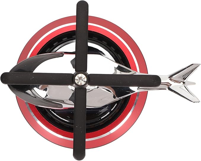 Focket Helicopter Car Air Fresheners Rotating, Solar Car Fresheners Airplane Car Perfume Decoration for Office Bar, Relieve Stress Alloy Car Essential Oil Diffuser for Home (Red)