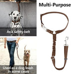 Plutus Pet Dog Seat Belt for Car Headrest, Reflective and Adjustable Restraint with Elastic Bungee for Safety, Vehicle Seatbelt Harness for Small Medium Large Dogs and Cats, Chocolate