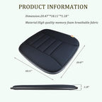 Car Seat Cushion Pad for Driving, Chair Cushion for Office/Truck with Memory Foam, Seat Cushion Comfortable and Durable Black