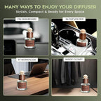 Car Air Freshener - Long Lasting Aromatherapy Essential Oil Diffuser - Car Cup Holder Accessories for Men & Women - Non Toxic Air Freshener - Teakwood Scent Diffuser 1.69 FL OZ/50ML