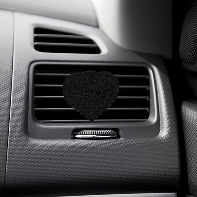 2PCS Car Air Vent Clip, Car Air Fresheners Vent Clips, Bling Air Vent Clips, Heart Shaped Crystal Air Conditioning Outlet Clip, Girl Car Accessories Air Vent Clip Universal for Most Car, Truck, SUV