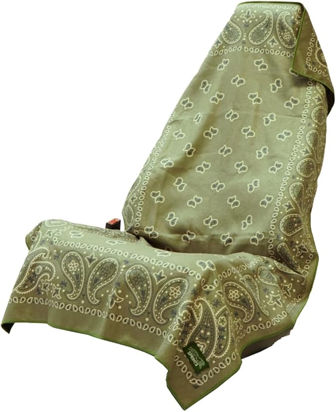 Sprints Athletic Running Towel, Full-Sized, Car Seat Cover - Performance Microfiber (Paisley Probs Green)