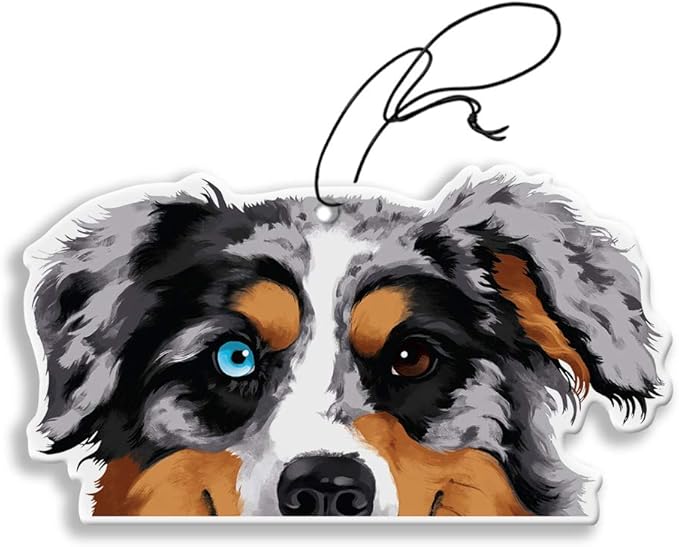 WIRESTER Hanging Air Freshener for Car, Home, Bathroom, Office, Decorative Charm Ornaments, Merle Aussie Australian Shepherd Dog