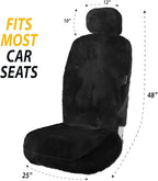 Sheepskin Seat Covers Fuzzy Car Seat Covers Black Australian Merino Wool Fluffy Fur Auto Accessories All Season Protection For Your Seats Universal Fits Most Car Suv Airbag Compatible 4- Pack