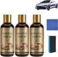 Ceramic Car Coating Kit - Crystal Serum, Ceramic Car Coating Kit, Deep Gloss, 9h+ Hardness, Hydrophobic, Protection for Car Paint, Long-Lasting Shine & Easy Maintenance (3PCS)