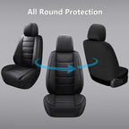 Full Coverage Faux Leather Car Seat Covers Full Set,Automotive Seat Covers for Cars,SUVs Pick-up Truck, Car Seat Cushion, Black Seat Covers,Front Seat Cover,Car Seat Protector