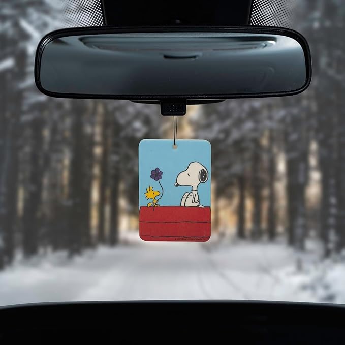 Plasticolor Peanuts Snoopy Doghouse Paper Air Freshener, Vanilla scent, 6 Pack, 12 Fresheners