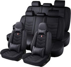 Car Seat Cover 8 Seats for Toyota Highlander 2001-2025, Waterproof Durable Premium Leather Car Seat Protector, Comfortable Anti-Slip Stylish Sport Seat Cover(8 Seats Luxury,Black)