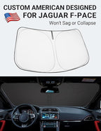 Proadsy 2026 Upgrade Front Windshield Sun Shade Foldable Sunshade Protector Custom Fit for Jaguar F-Pace 2016-2025 F Pace SUV Accessories