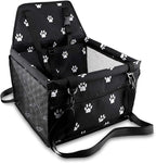 Petbobi Pet Reinforce Car Booster Seat for Dog Cat Portable and Breathable Bag with Seat Belt Dog Carrier Safety Stable for Travel Look Out,with Clip on Leash with PVC Tube (Foot)