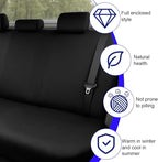 BESULEN Car Back Seat Cover, Dustproof Elastic Cloth Vehicle Rear Seat Bench Protector for Pets Kids, Waterproof Stretch Automobile Interior Accessories, Universal for Sedan Truck SUV (Black)