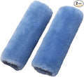 OGLAND 2 Pack Natural Fur Comfort Auto Authentic Sheepskin Car Seat Belt Pads for Adults, Soft Texture Shoulder Neck Cushion Pad Protector, Genuine Australia Merino Wool Cover (Sky Blue)