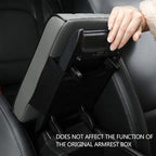 Car Center Console Cover, Memory Foam Leather Vehicle Armrest Seat Box Pad Protector, Comforable Waterproof Automotive Center Middle Cushion Mat Accessories, Universal Fit (Black)