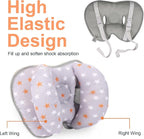 KAKIBLIN Baby Head Neck Support Pillow, 2 in 1 Banana Neck Support Pillow for Baby, Stroller Baby Travel Pillow for Newborn, Boy Girl, Adjustable Head Pillow for Kids Infants,Orange Pentagram
