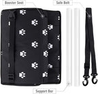 Petbobi Pet Reinforce Car Booster Seat for Dog Cat Portable and Breathable Bag with Seat Belt Dog Carrier Safety Stable for Travel Look Out,with Clip on Leash with PVC Tube (Foot)