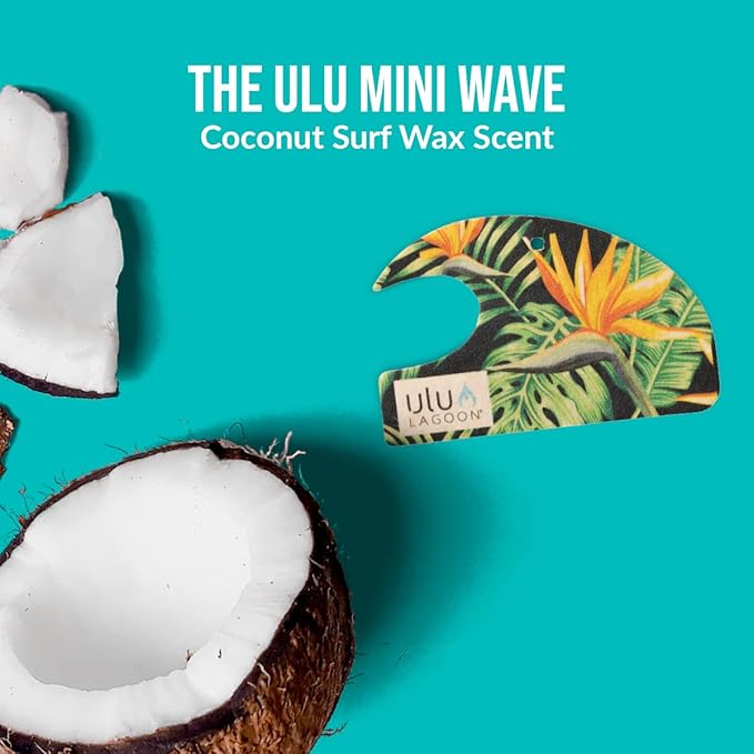 ulu Lagoon Hanging Car Air Freshener | Tropical Beach Coconut Surf Wax Scent Mini Wave | Long Lasting Car Freshener, Closet and Beyond | Made In USA | 3 Pack (Birds of Paradise)