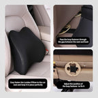 Memory Foam Lumbar Support Pillow for Car - Back Support for Car Seat (Black)