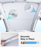 Wigoo 2026 Tesla New Model Y Juniper Accessories Sunshade Roof [Never Sag, Nano Ice-Crystal Coatings] 3-Gen Heat Insulation Glass Roof Sun Shade, Accessories for Tesla Juniper Model Y, Interior Gray