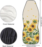 Sunflowers Print 2 Pcs/Set Car Front Seat Covers, Universal Fit Seat Covers for Sedan, Truck, SUV Polyester Bucket Cushion Protectors