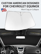 Proadsy 2026 Upgrade Windshield Sun Shade Custom Fit 2010-2017 Equinox Foldable Front Sunshade Protector Sun Visor Blocks UV Rays Keep Car Cooler