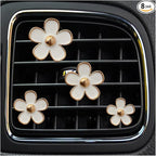 8PCS Car Daisy Flower Air Vent Clip, Cute Auto Outlet Air Conditioning Clip, Sweet Girly Vehicle Fresheners Gift for Women Girls, Car Interior Decor Universal Fit（White）