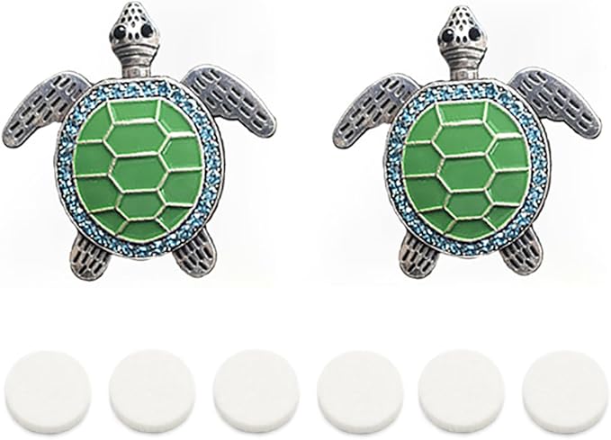 2 PCS Turtle Car Air Vent Clips, Lovely Tortoise Car Interior Decor Car Aroma Diffuser Vent Clip Car Air Freshener Vent Clips Car Accessories Decoration for Girls（Green）