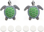 2 PCS Turtle Car Air Vent Clips, Lovely Tortoise Car Interior Decor Car Aroma Diffuser Vent Clip Car Air Freshener Vent Clips Car Accessories Decoration for Girls（Green）