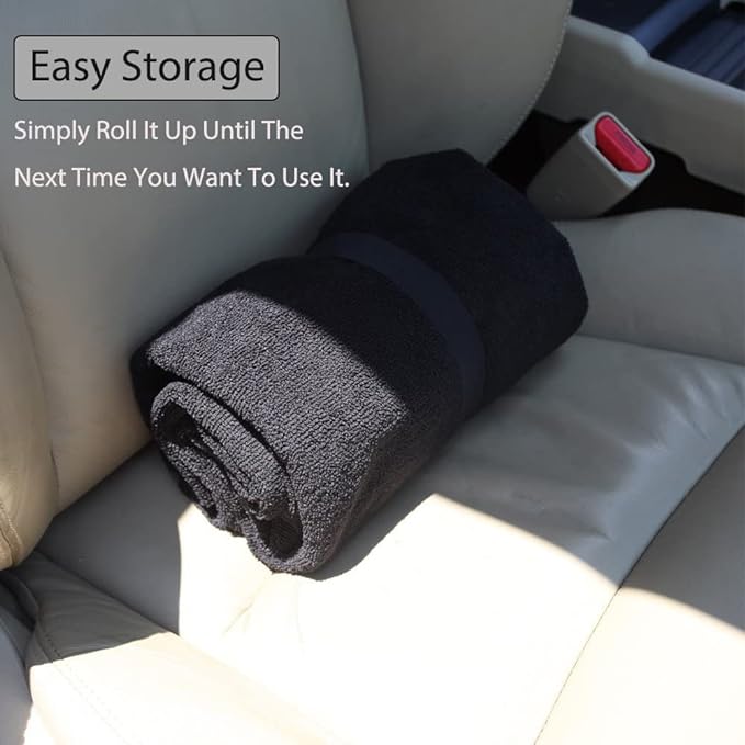 Waterproof Sweating Car Seat Cover for Post Gym Workout, Running, Swimming, Beach and Hiking, Universal Fit Non-Slip Bucket Seat Protector for Cars SUV Trucks, Machine Washable (2pcs Black)
