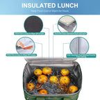 Iknoe Large Cooler Bag Collapsible 24 Can Insulated Bags Leakproof Lunch Cooler Tote with Multi-Pockets for Adult Insulated Thermal Bag for Beach, Picnic, Office Work(Military Green)