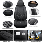 Car Seat Covers Full Set Custom Fit for Chevrolet/Chevy Trax 2015-2026 - Premium Faux Leather with Lumbar Support | Breathable, Waterproof, Anti-Slip, Durable (Black,Full Set)