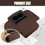 Hovom Car Center Console Cover, 13.39"×7.87"×2.76" Leather Armrest Cover for Cars, Memory Foam Armrest Pillow with Pocket, Cup Holder & Phone Slot, Universal Vehicle Arm Rest Cushion Pad (Coffee)