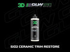 3D SiO2 Ceramic Trim Restore, GLW Series | Ultimate Hydrophobic Trim Reviver | SiO2 Infused Restoring, Shining, & Protecting | Restores Black Plastic & Vinyl | DIY Car Detailing | 16 oz