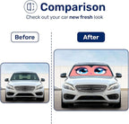 GENANY Cute Eyes Windshield Sun Shade for Car SUV Truck (55x30 Inches), Sun Shade Windshield, Shades for Front Windows, Protector Blocks UV, Car Decor