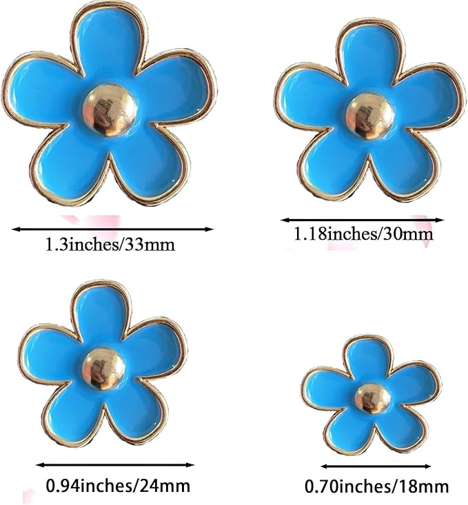 Daisy Air Vent Clips, 4 Pcs Cute Flower Car Air Conditioning Outlet Clip Car Air Freshener Clip Charm Car Inter Decor Accessories for Women (Blue)