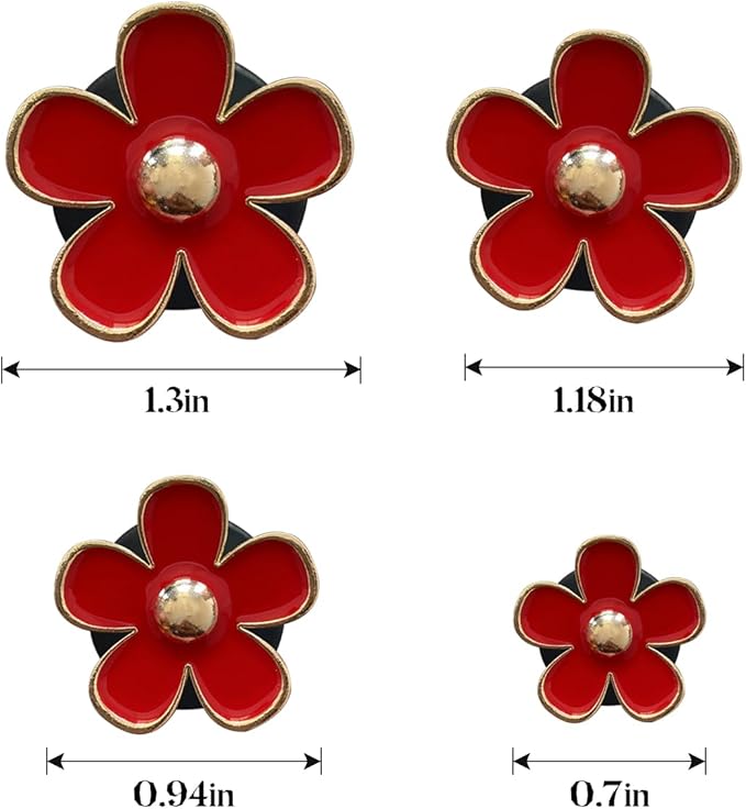 8PCS Car Daisy Flower Air Vent Clip, Cute Auto Outlet Air Conditioning Clip, Sweet Girly Vehicle Fresheners Gift for Women Girls, Car Interior Decor Universal Fit（Red）