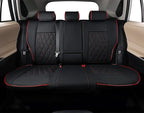 EKR Rav4 Seat Covers Custom Fit for Toyota Rav4 2021-2024 Prime SE,XSE & 2019-2025 Hybrid/PHEV SE,XSE, Leather Car Seat Cover Full Set for SUV,Faux Leather(Black with Red Trim)