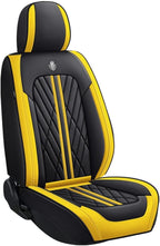 Premium Nappa Leatherette Car Seat Cover Set Custom Fit for Honda CR-V CRV 2000-2023 2024 2025 2026 Water-Proof Breathable Faux Leather Seat Cushion Protectors (Front 2 Seats,Black Yellow)