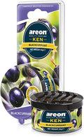 AREON Ken Car Air Freshener - Blackcurrant Scent, Long-Lasting Fragrance - Portable Fragrant Deodorizer with Adjustable Odor Output - Automobile Accessories & Essentials - 1.23 Oz. Cans