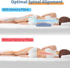 Lumbar Support Pillow for Bed Relief Lower Back Pain with Cooling Gel: Sciatica Lower Back Pillow for Sleeping-Memory Foam Waist Pillow for Side/Back/Stomach Sleepers-Bed Rest Pillow for Car, Sofa