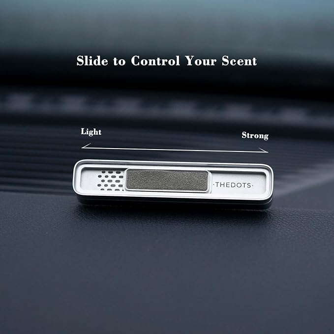 THEDOTS Car Vent Clip Air Freshener, Grey Magnetic Slide Diffuser, 2 Refills Moroccan Mint Tea, Long Lasting Car Fresheners Auto Gift