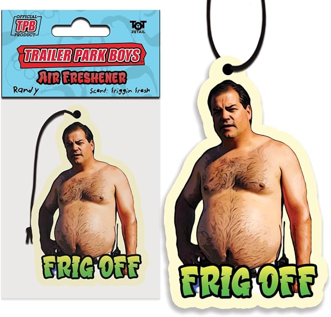 Trailer Park Boys Air Freshener 3-Pack – Randy “FRIG OFF,” Mr. Lahey “I Am the Liquor,” Bubbles “Parts Unknown” – Funny Car Hanging Scents Bundle