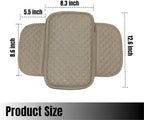 KAELTHAS Car Center Console Cushion Armrest Cover with 2 Storage Bags (Beige,Mid-Size)